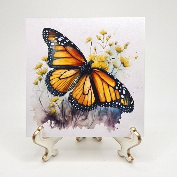 Monarch‎ Butterfly Watercolor Oil Painting Art Print - Picture 1 of 7